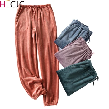 

Autumn Winter New Couple Velvet Trousers Warm Men Pants Thick Warm Pants Home Pants Women Pajama Pants Flannel Lounge Pants