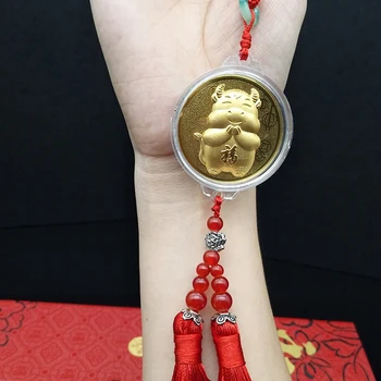

1 x newLucky 2021 Year of Ox Coin Chinese Commemorative Souvenir Gift Pendant Decor