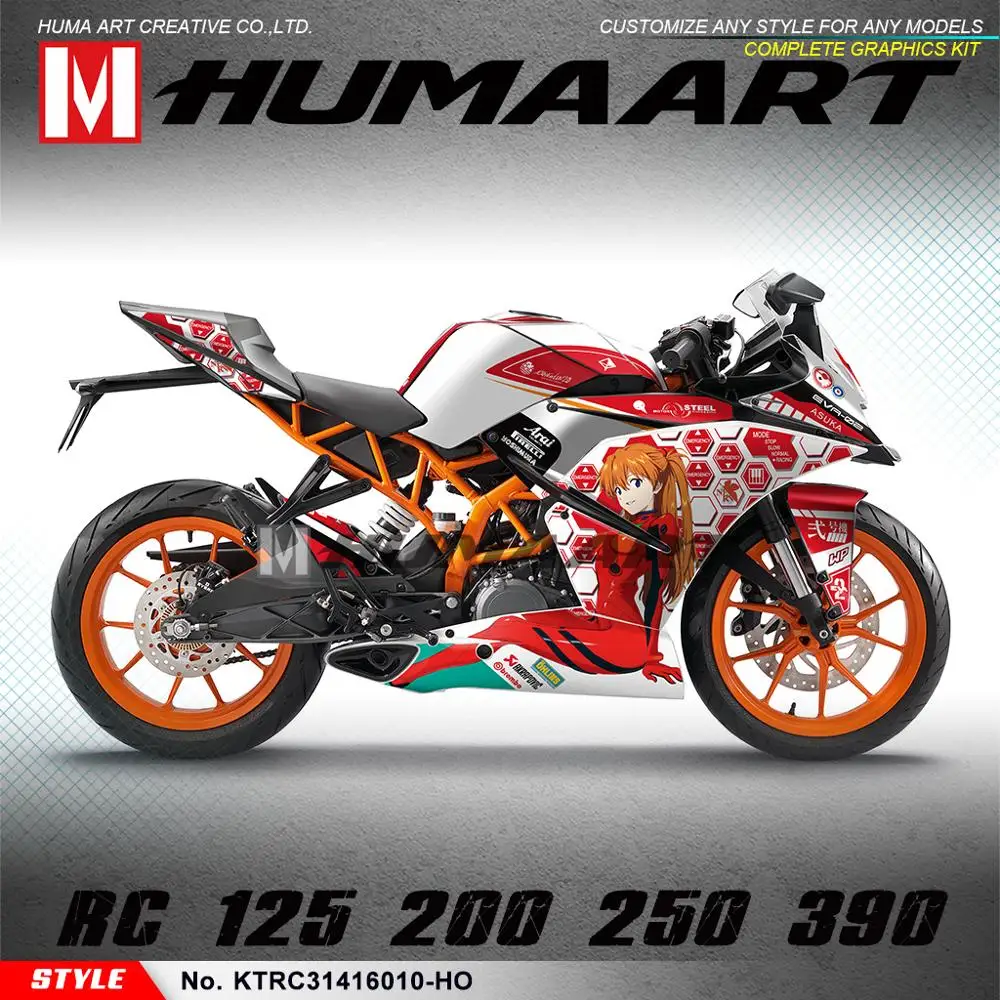 HUMAART Race Bike Graphics Personalised Sticker Wrap Kit for KTM RC 125