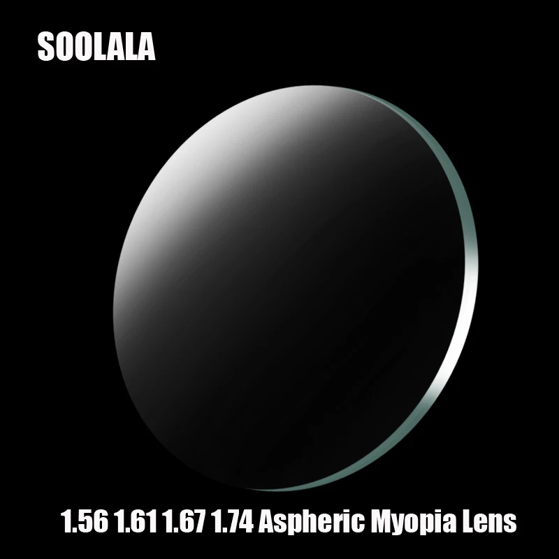 SOOLALA Prescription CR-39 Resin Aspheric Glasses Lenses Myopia Optical Lens 1.56 1.61 1.67 1.74 -0.5 -0.75 -1.0 -1.25 -1.5