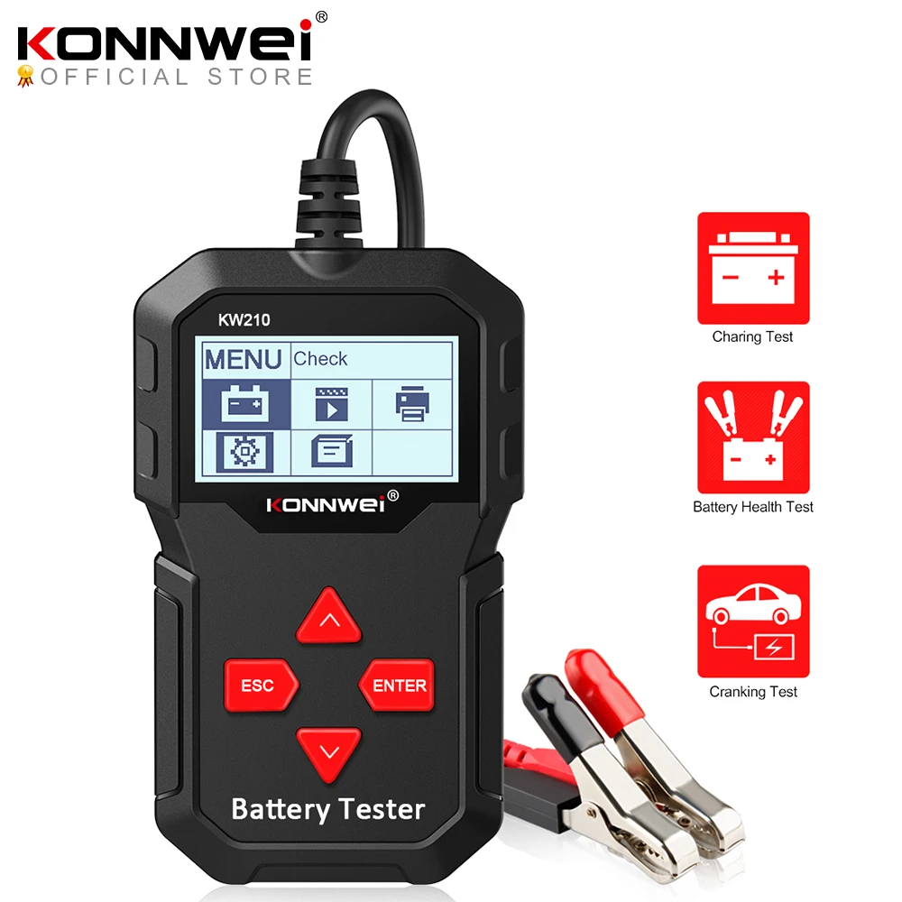 Car-Battery-Tester Konnwei Kw210 Automatic Cranking 12V Smart 100-To-2000cca