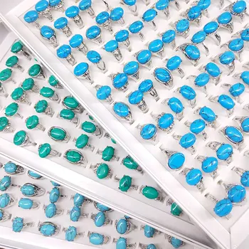 

36 Pcs/lot classical fashion women men natural stone style design ring lot jewelry ring wholesale 200729-14