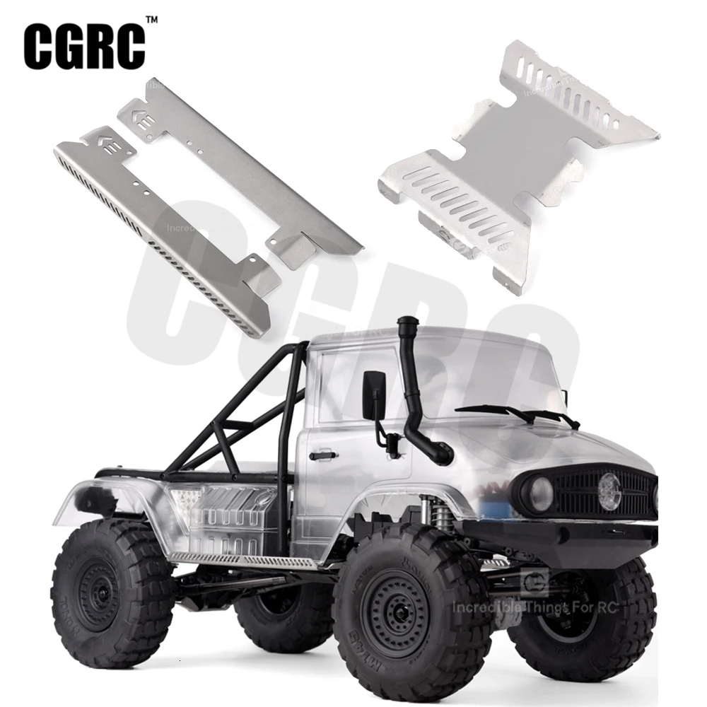 

Stainless Steel Metal Side Guard & Chassis Armor For 1/10 RC Crawler Car UMG10 SCX10II Unimog