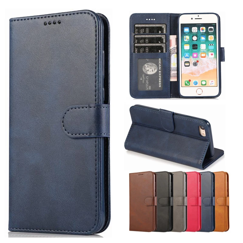 

Cover Case For iphone 8 7 6 6s XS Max XR Case Leather Wallet Flip Cover For Apple 8 5s 5 SE Phone Bag Case iphon 6 S Coque