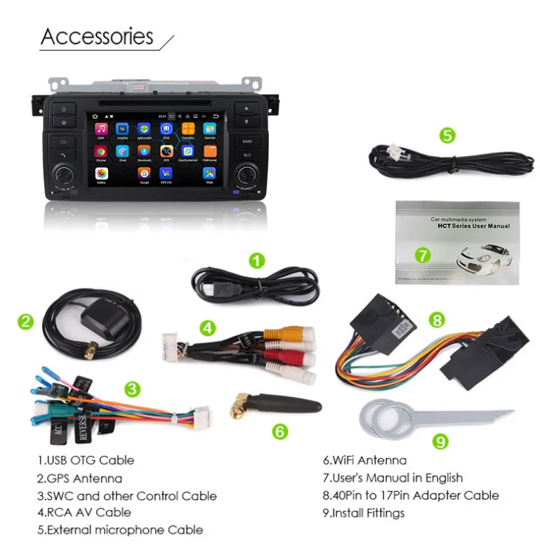 Flash Deal 10pcs Android 7.1 HD QuadCore 7" Car DVD for BMW/E46 M3 car dvd gps for E46 M3 with WIFI Navi Radio Bluetooth Phonelink 5