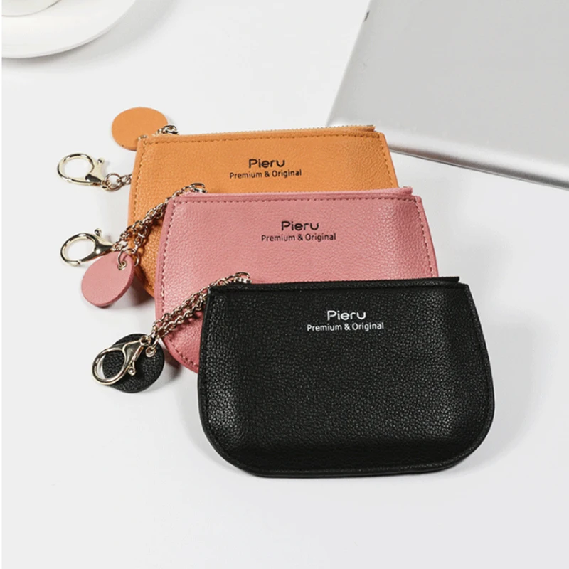 Multifunctional Ultra-thin Coin Purse Shell Shaped Women Wallet With Pendant Keychains Zipper Ladies Card Bag for Women Clutch