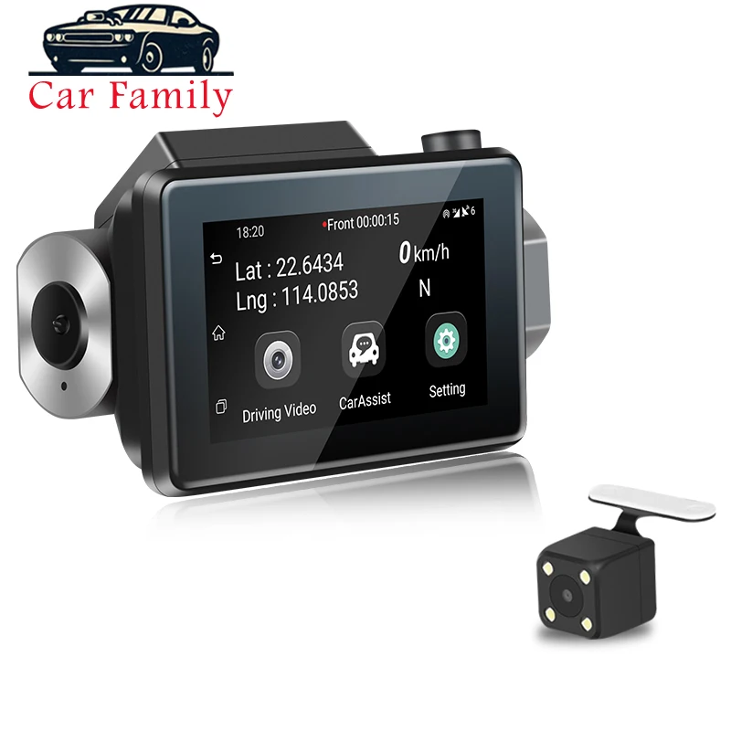 Android 5,0 3G Smart Dash Cam 3 дюйма 2.5D ips сенсорный экран HD 1080P Автомобильный видеорегистратор запись Встроенный gps Wifi двойной объектив Dash камера