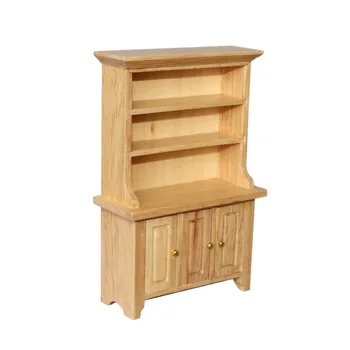 

Children's Baby Gift Toy 1:12 Dollhouse Mini Furniture Miniature Log Color Three Door Vertical Wardrobe