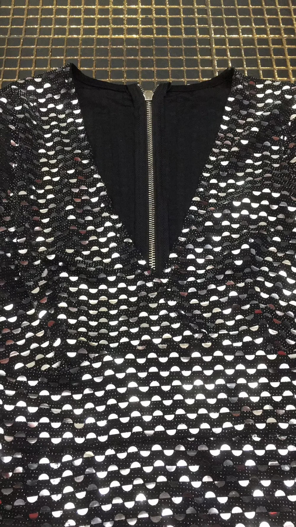 Модное платье от знаменитости сексуальное Sequines Bodycon открытое народное платье с длинным рукавом v-образным вырезом сексуальное красное ковровое платье