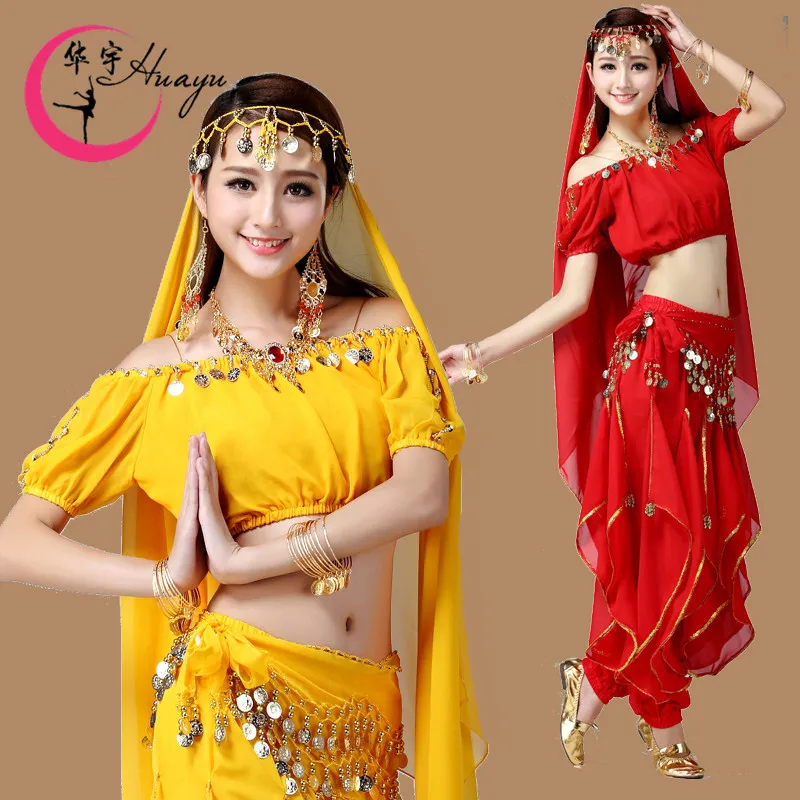 

Huayu Dance New Style Belly Dance Performance Clothing India Dance Set Lantern Rotating Pants Performance WOMEN'S Suit