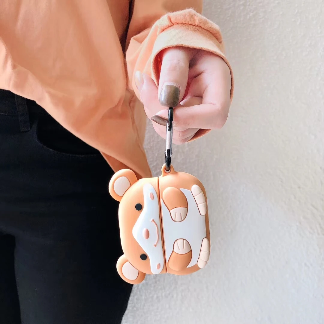 Милые Мультяшные 3D наушники в форме мыши чехол для Apple Airpods Pro Чехол Силиконовый Airpod 3 Чехол портативный Bluetooth чехол для наушников с крючком