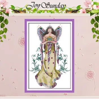 

Purple Fairy Patterns Counted Cross Stitch 11CT 14CT Cross Stitch Sets Wholesale Chinese Cross-stitch Kits Embroidery Needlework