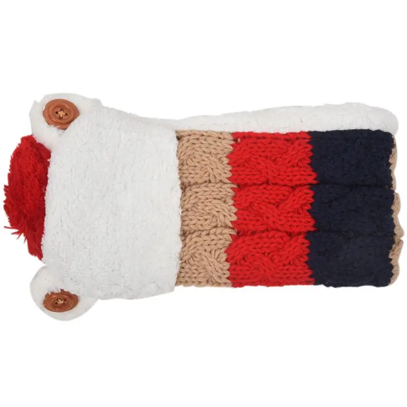 Детская теплая Зимняя кепка Детский шарф с капюшоном шерстяные шапки-красный