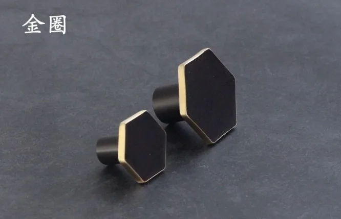 que Brass Hexagon Knobs Cabinet Knob Handle Dres (6)
