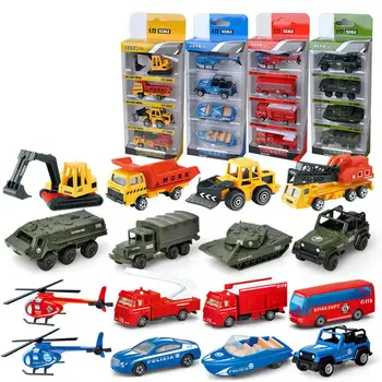 

4Pcs Diecast Engineering Polices Car Sliding Vehicle Model Kids Education Toys great for building hand-eye coordination gifts