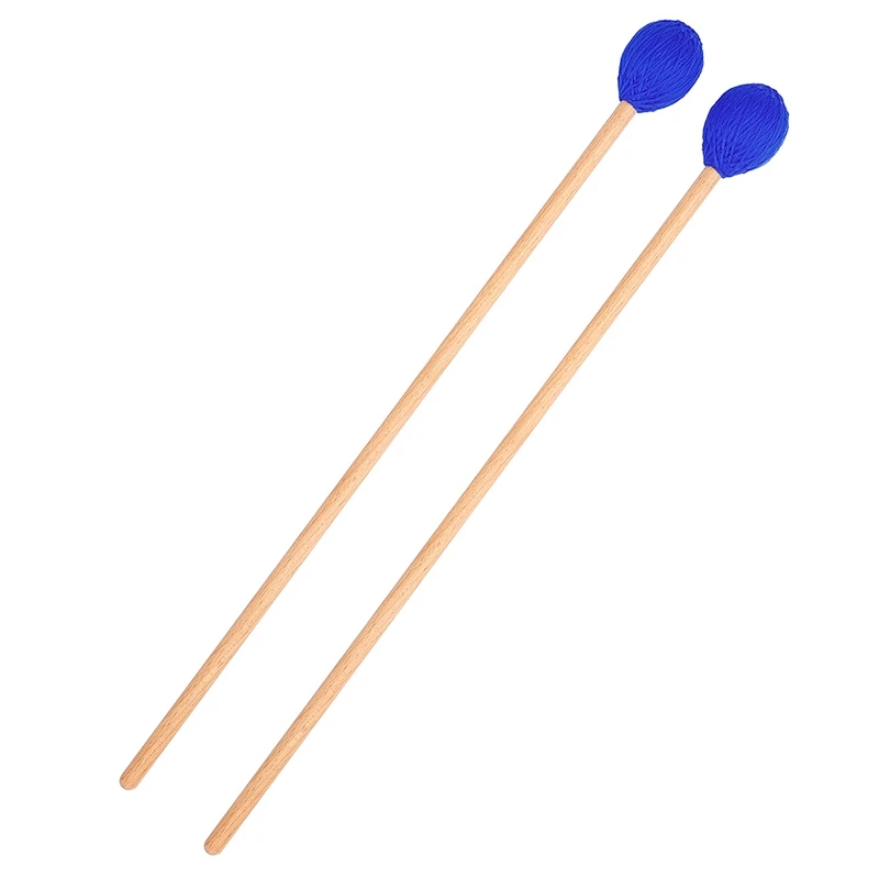 

1 Pair Marimba Mallets Percussion Sticks Drumsticks Medium Hard Yarn Head Red for Percussion Instruments Drum Accessories