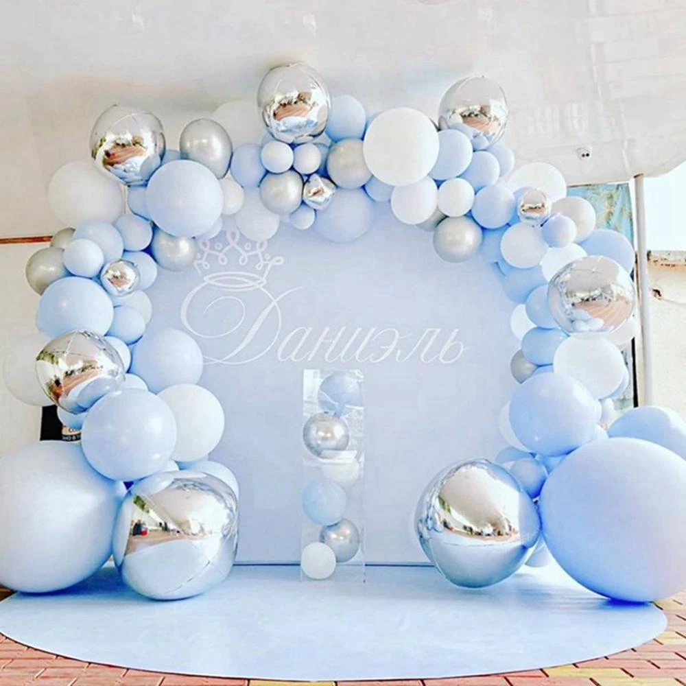 Metal Blue Balloon Baptism Boy Girl Christening Baby Shower Happy Birthday Party Decor Baby Ballon Globos Birthday Balloon Arch Ballons Accessories Aliexpress