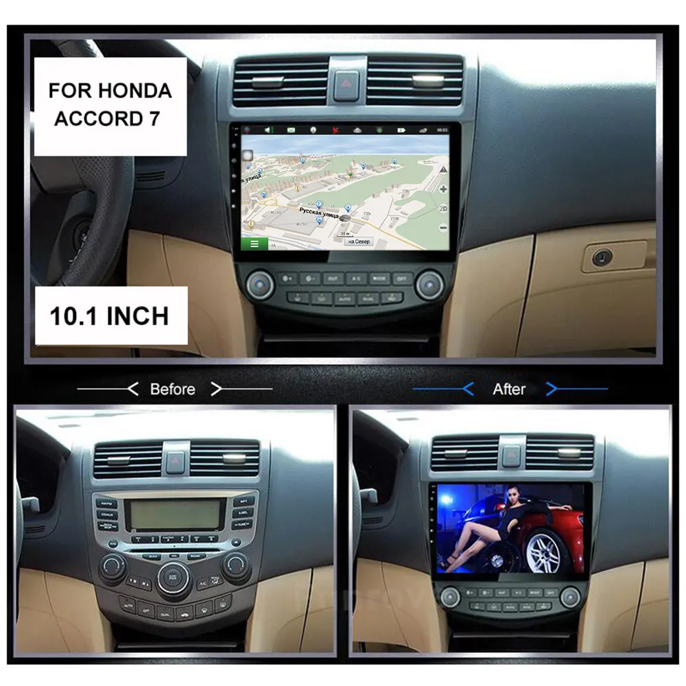 Excellent Funrover 2.5D+IPS android 9.0 2 din car dvd player for Honda Accord 7 2003-2007 radio video player gps navigation car multimedia 2
