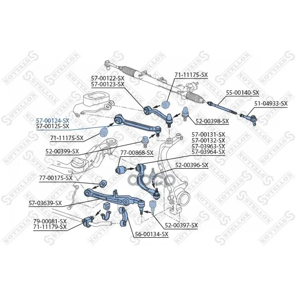 57-00124-Sx_рычаг Передний Верхний Левый! Audi A6 All 04/A8, Vw Phaeton All 02 Stellox 5700124sx Stellox арт. 5700124SX