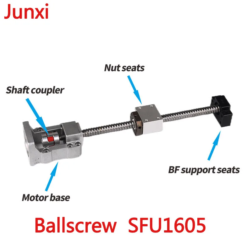 Ballscrew Sfu1605 Set 250mm Rolled Ball Screw Bk/bf12 With Flange