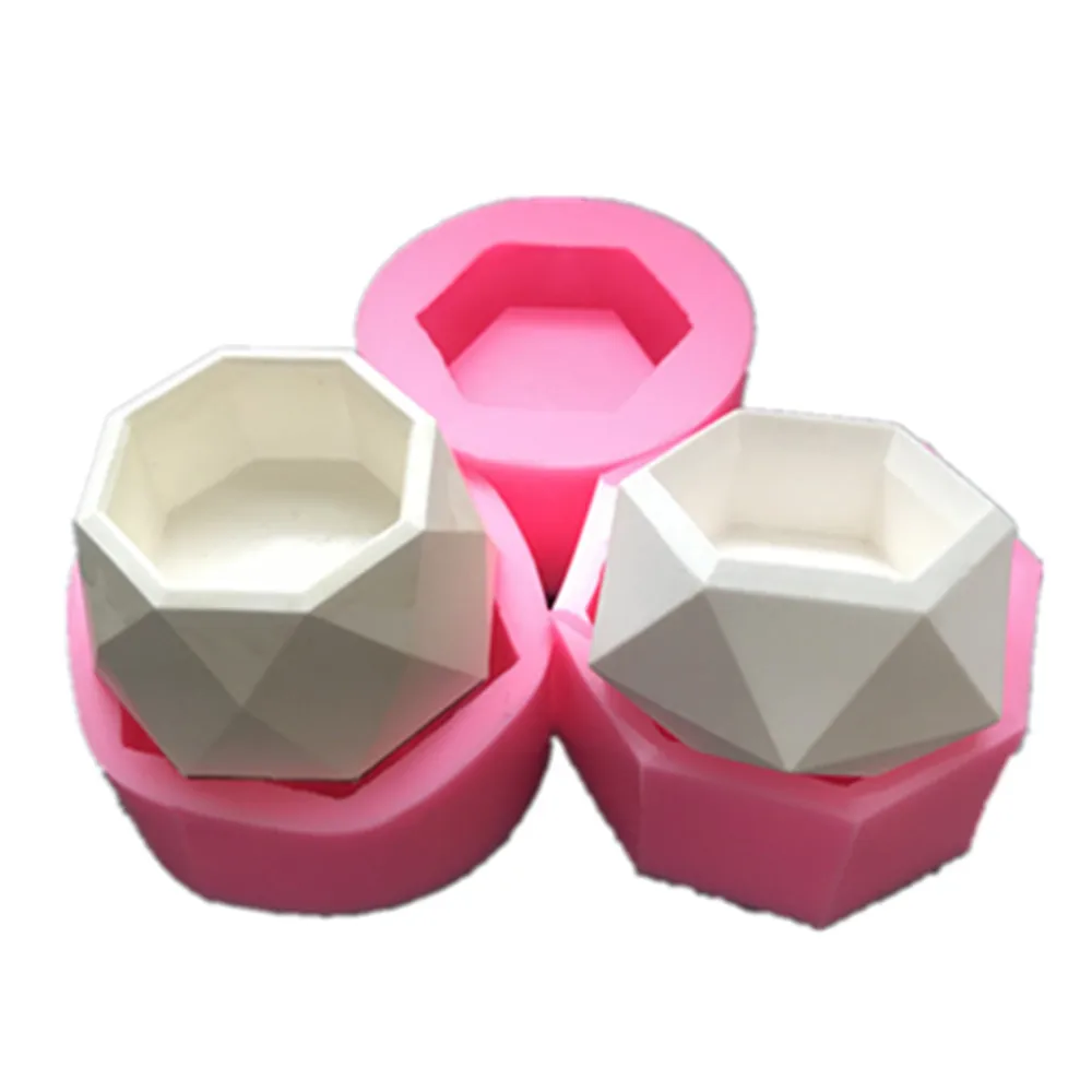 Succulent Plants Making Concrete Silicone mold 3D flowerpot aromatherapy plaster candlestick DIY Cement Planter Pot Mould
