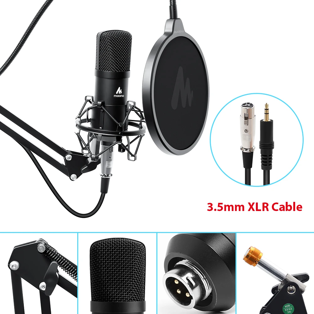  MAONO AU-A03 Professional Studio Microphone Kit Condenser Cardioid Microfono Podcast Mic for Gaming
