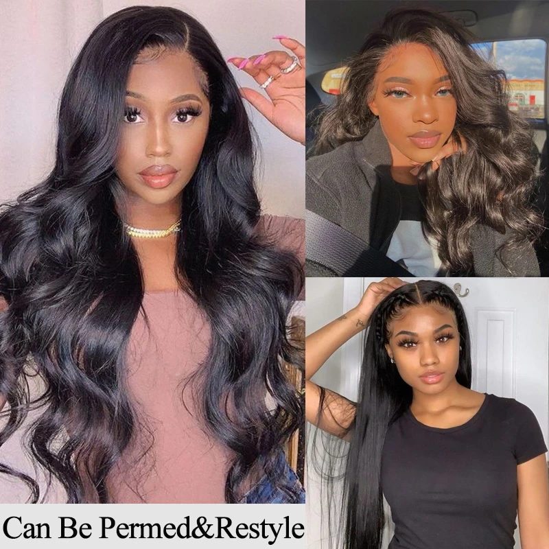 Натуральный Цвет человеческие волосы Синтетические на кружеве парик