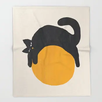 

Cat Cartoon Animals Design Blankets Cat with ball Throw Blanket Flannel Fabric Blanket Throws for Sofa 100x125 Cat Fleece Throw