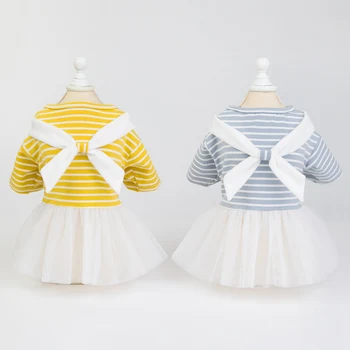 

Summer Striped Dog Dress For Pet Dog Clothes Wedding Dress Skirt Puppy Clothing For Small Medium Spring Dogs Pet Clothes XS-XL