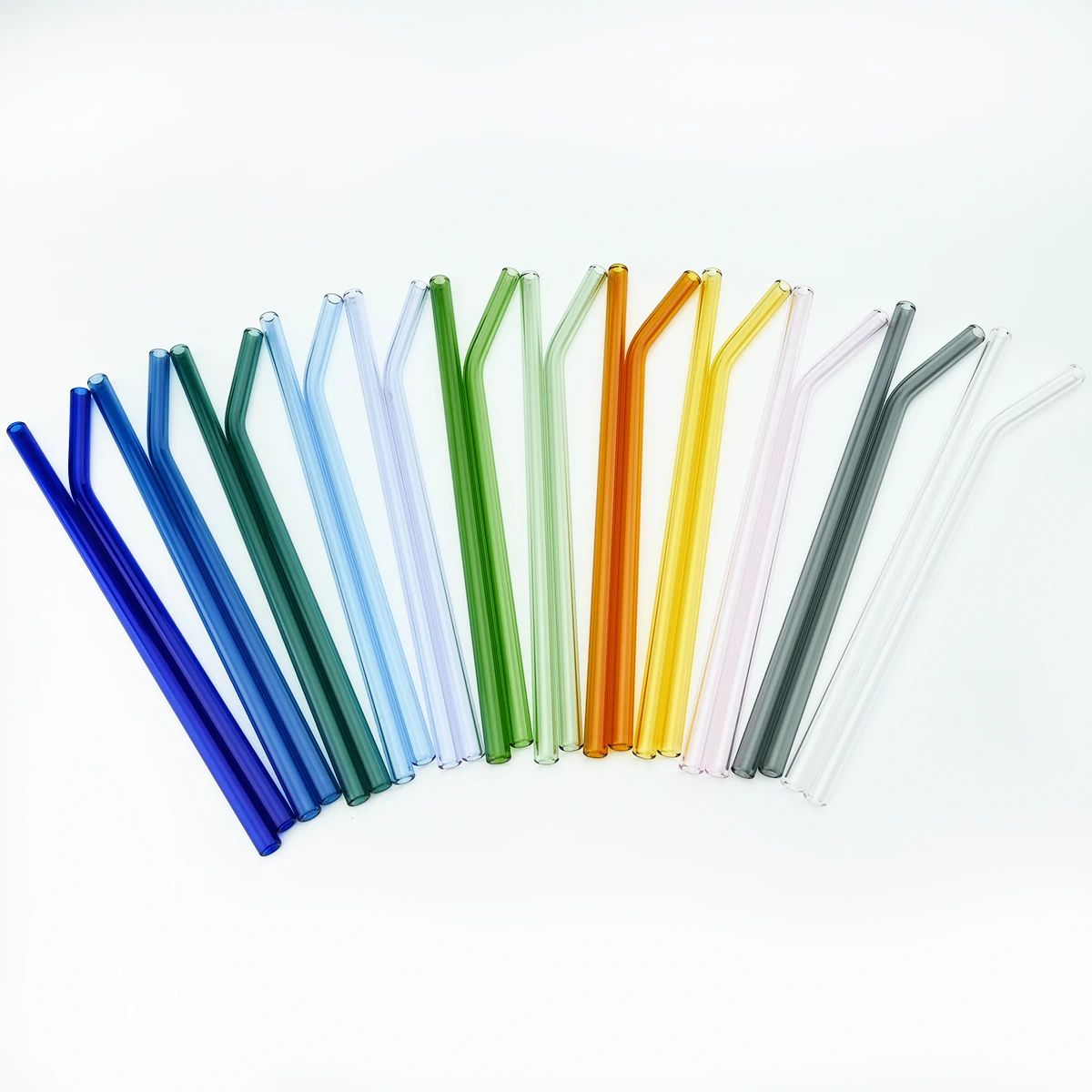 Drinking Straw Set Reusable High Borosilicate Glass Straw Eco Friendly for Smoothies Cocktails Bar Accessories with Brush