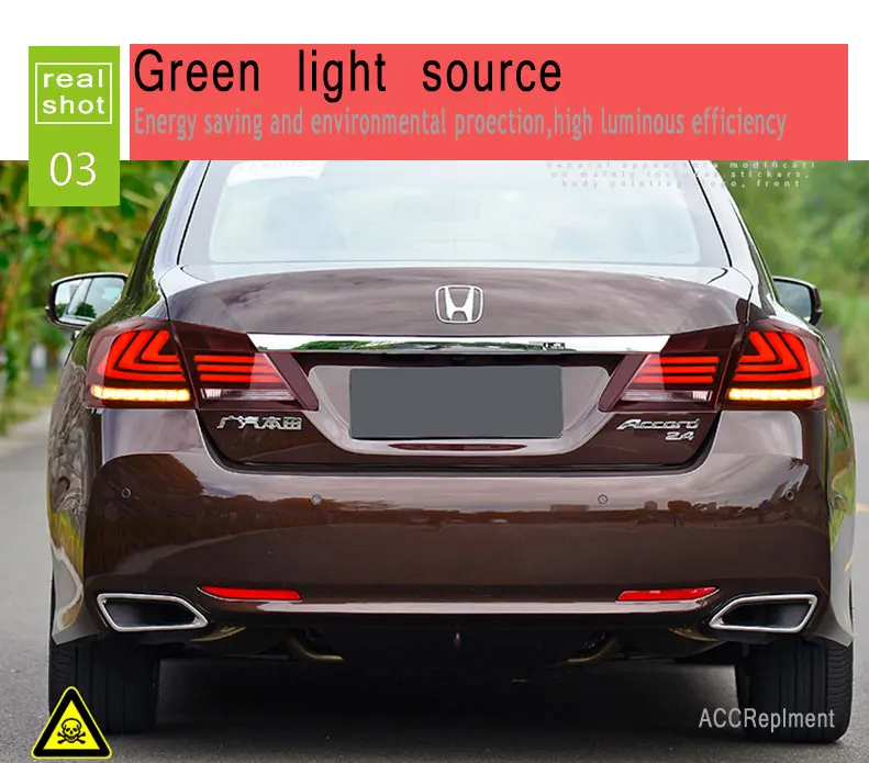 4 шт. автомобильный Стайлинг для Honda Accord 9 задний светильник s 2013- для Accord 9 светодиодный задний фонарь+ сигнал поворота+ тормоз+ задний светодиодный светильник