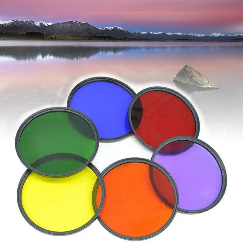 Camera Lens Filter Color Filter Photography Filter 6PCS 30/40.5/43/46/49/52/55/58/62/67/72/77/82mm Full Color Filters Set For Canon Sony Nikon Camera Lens Accessories with Bag