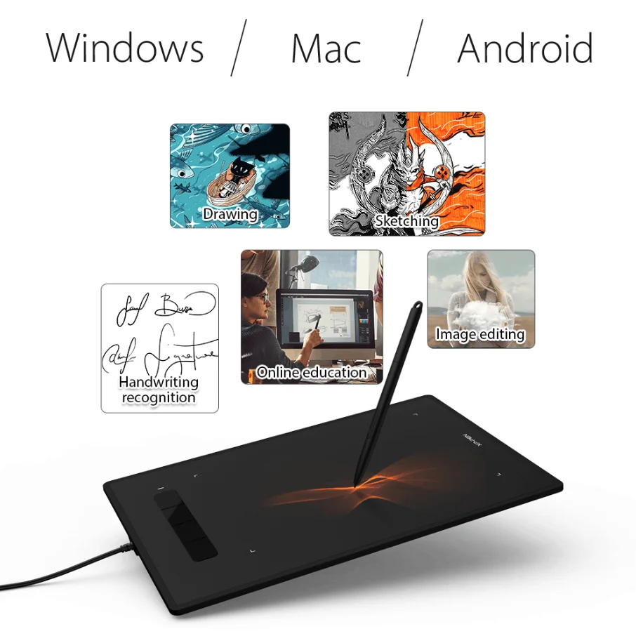 XP Pen Star G960 Графический планшет для рисования цифровой Micro USB арт графический ручка