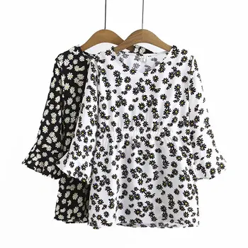 

2020 New Fashion Brand Oversize Plus Size Shirt Print Casual Three Quarter O-neck