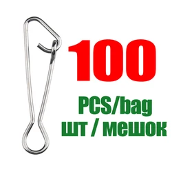 Premium Fishing Connector Swivels Assortment - 100/200pcs Snap Hooks and Rings Set - Size 1 (15mm 19kg) (100PCS)