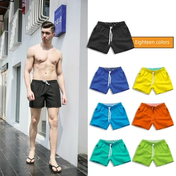 

Beach Pants Men's Shorts Summer Boardshort Men's Beach Pants Solid Color European and American Beach Pants Men's Large Trunks
