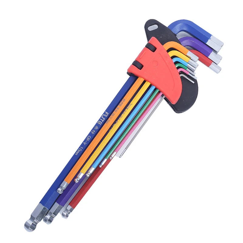 

9pcs Screwdriver Hex Wrench Set Colour Coding Wear-Resisting Anticorrosion Key Sets Hexagon Torx Star Spanner