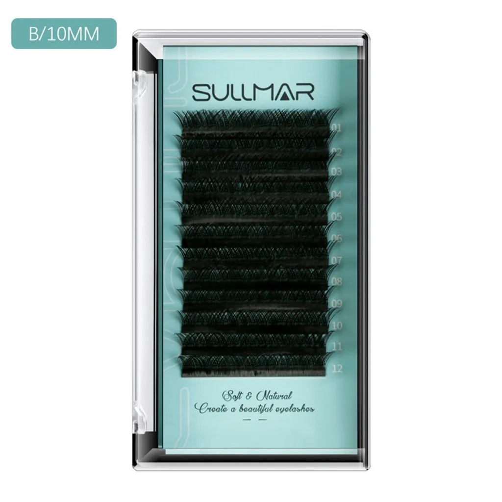 C Professional Makeup Individual False Eye Lashes Black Silk Eyelashes Extension False Eyelash Set Handmade Reusable Grafting Fake - Color: C
