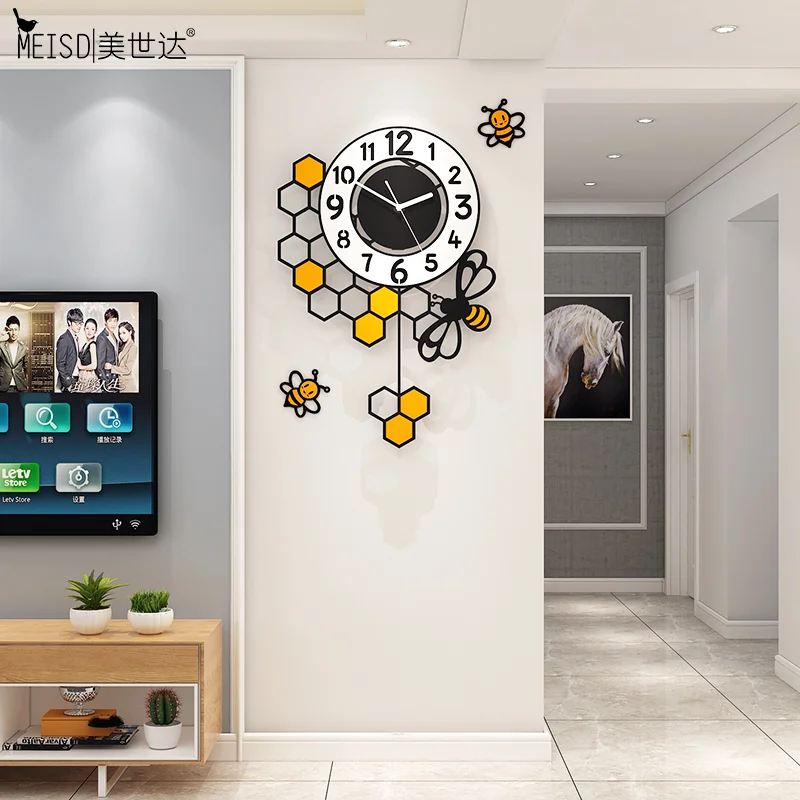 

MEISD Decorative Watch Wall Clock Quality Acrylic Quartz Hanging Pendulum Room Watch Silent Living Room Horloge Free Shipping