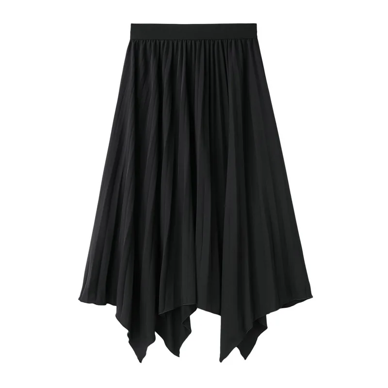 Spring And Summer New Style Irregular Hem Organ Pleated Skirt High Waist Skirt 8512