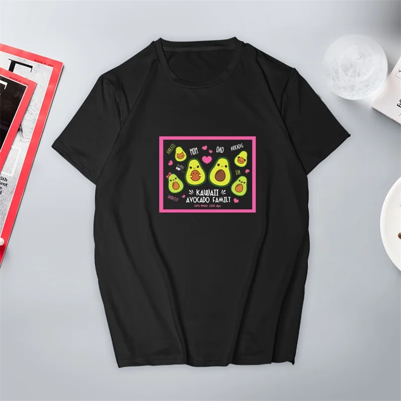 Модная женская футболка размера плюс с забавным рисунком арбуза и авокадо, Женская Повседневная Милая футболка с круглым вырезом и коротким рукавом