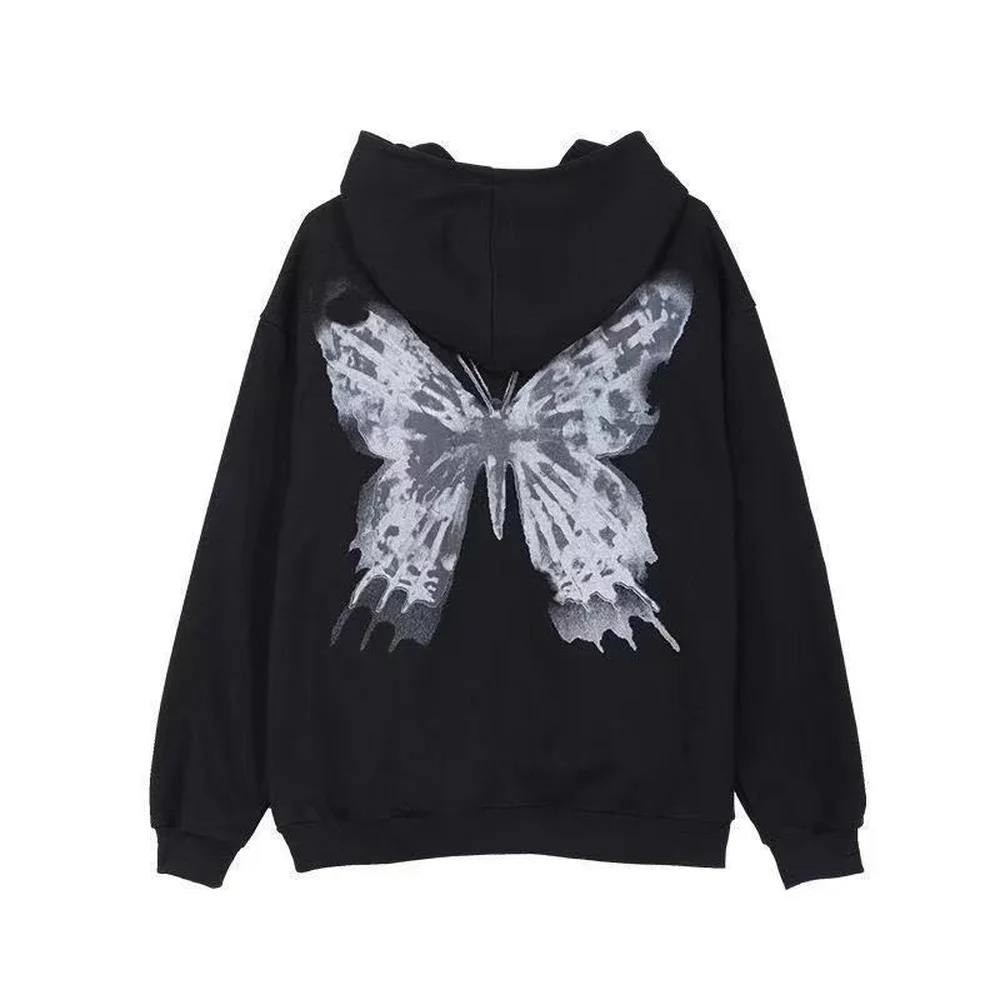 Y2K Zipper Couple Loose Cardigan Hoodie, European and American New Style Hoodie Women's Hip Hop Street Sports Jacket Halloween
