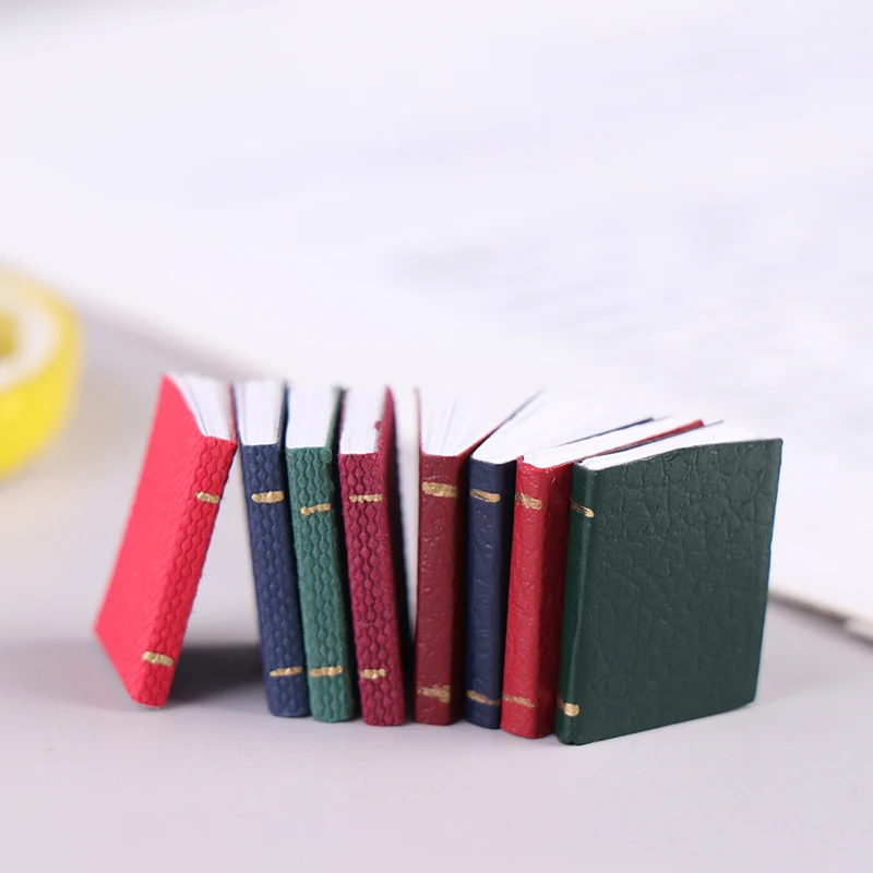 

8Pcs/set 1:12 Dollhouse Miniature Book Model Notebook Doll House Study Decor