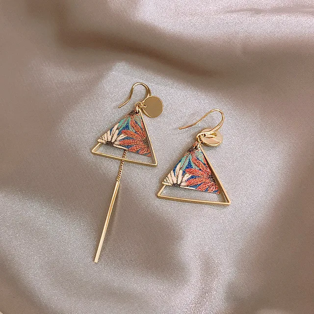 Trendy New Long Asymmetry Pendant Earrings for Women Female Simple Hypoallergenic Geometric Tassel Earrings Jewelry Accessories Triangle