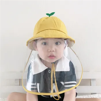 

Baby Boy Girl Hat Cap for Children Kids Toddlers Panama Bucket Fishing Floppy Sun Hat Protection mask Anti-saliva Face Cap