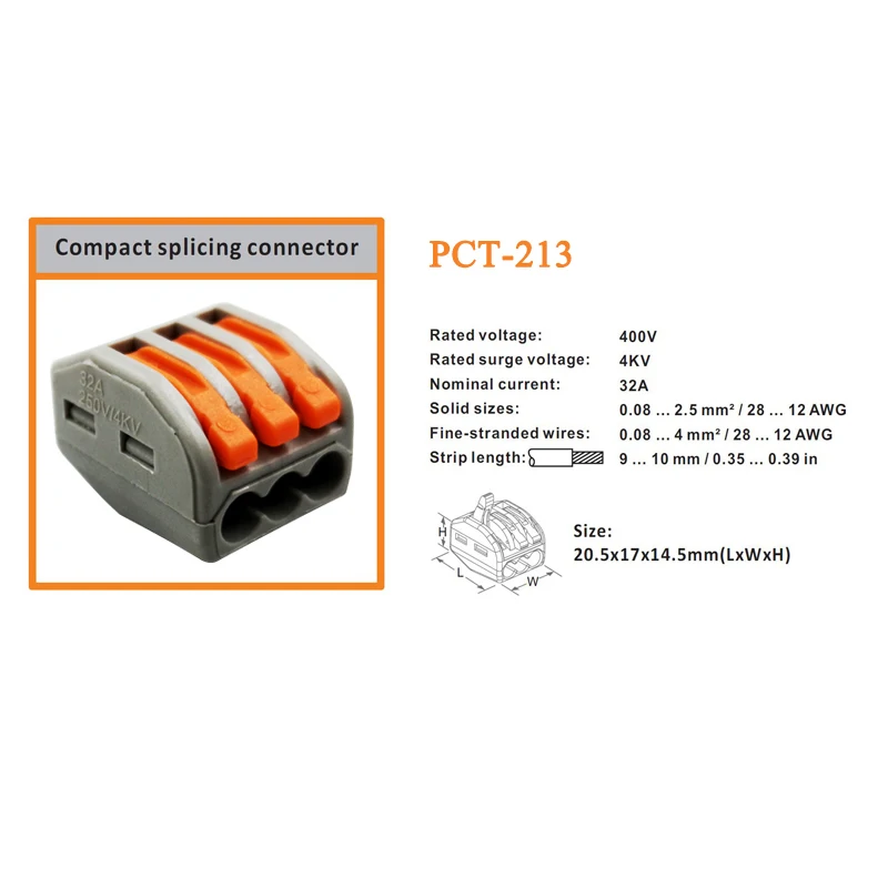 Разъем для провода 30/50/100 штук Мини Быстрый компактный Универсальный разъем Клеммная колодка штепсельная вилка-в PCT-212 213 214 215