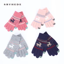 Winter Female Winter Vintage Deer Knitted Gloves Women Thicken Touch Screen Gloves Winter Warm Snow Elk Full Finger Mittens Winter Female Winter Vintage Deer Knitted Gloves Women Thicken Touch Screen Gloves Winter Warm Snow Elk Full Finger Mittens