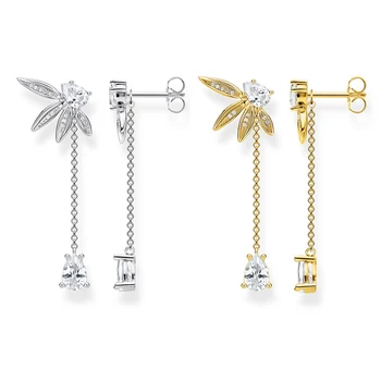 

Golden Leaves Drop Earrings Shine Fine Statement Thomas Jewelry For Women 2020 Autumn Brand New Gift In 925 Sterling Silver Gift