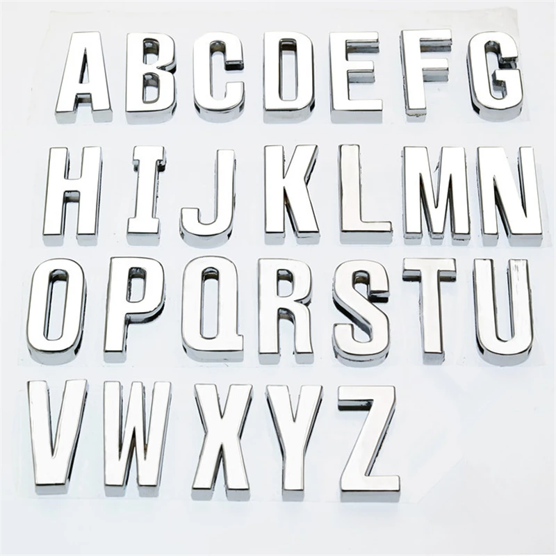 Серебристые Подвески в виде букв сделай сам гладкие буквы алфавита Слайдеры для