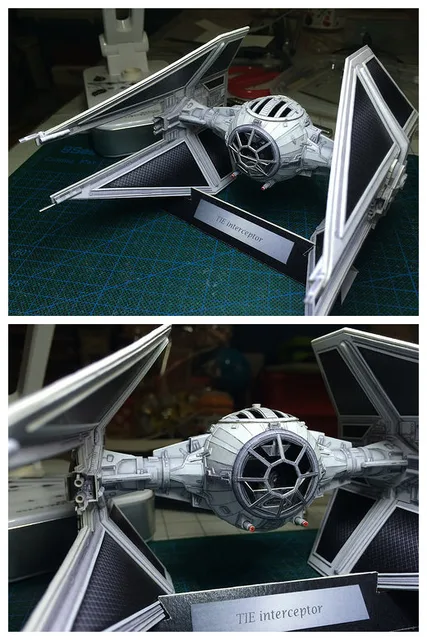 TIE interceptor DIY Handcraft PAPER MODEL KIT Handmade Toy Puzzles 2
